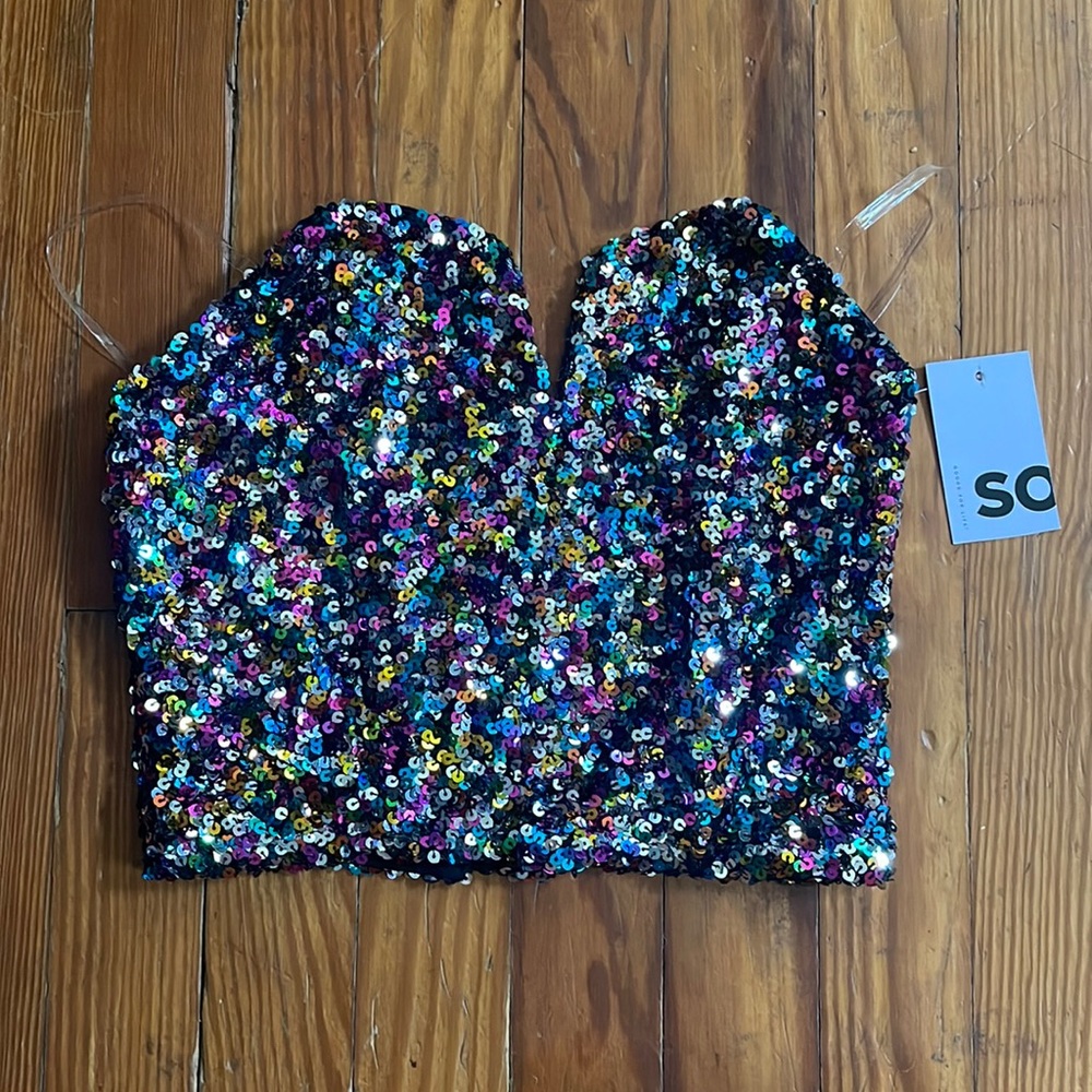 Sequin Bustier Top